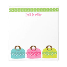 Polka Dot Purses Personalisiert Notepad