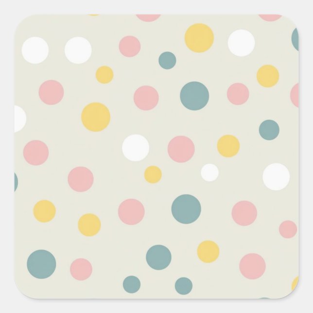 Polka dot quadratischer aufkleber (Vorderseite)
