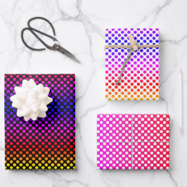 Polka Dot Rainbow Wrapping Paper Sheets Geschenkpapier Set