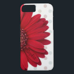 Polka Dot Red Daisy Individuelle Name iPhone 8/7 Hülle<br><div class="desc">Dieses Gehäuse ist mit einem blasspastellfarbenen Polka-Punkt-Hintergrund und einer roten Farbtupfer auf einer Seite gestaltet. Sie können diesen Fall personalisieren,  indem Sie Ihren Namen auf einem der Blume-Blätter einfügen! Dieser Fall ist sicher,  dass Sie viele Komplimente und ist eine von der Art!</div>