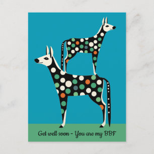 Polka Dot Reh gute Besserung bald Postkarte