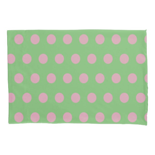 Polka Dot Reversible Pillowcase (Alter Grün) Kissenbezug (Vorderseite)