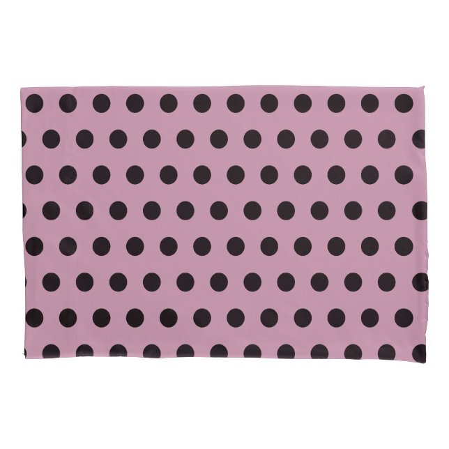 Polka Dot Reversible Pillowcase (rosa und schwarz) Kissenbezug (Vorderseite)