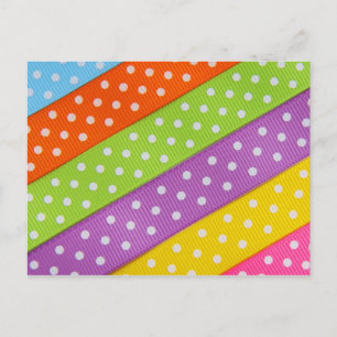Polka Dot Ribbons Postcard Postkarte