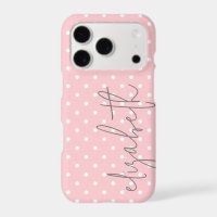 Polka Dot rose vierge script gris nom