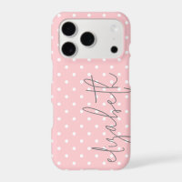 Polka Dot rose vierge script gris nom