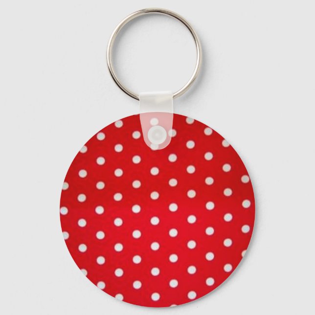 Polka-Dot-rot-weiß Schlüsselanhänger (Vorderseite)