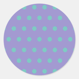 Polka Dot Round Stickers (Lavender & Aqua)