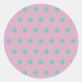 Polka Dot Round Stickers (Pink & Aqua)