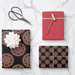 Polka Dot Safari Sunset Bohemisch Star Fall Mandal Geschenkpapier Set