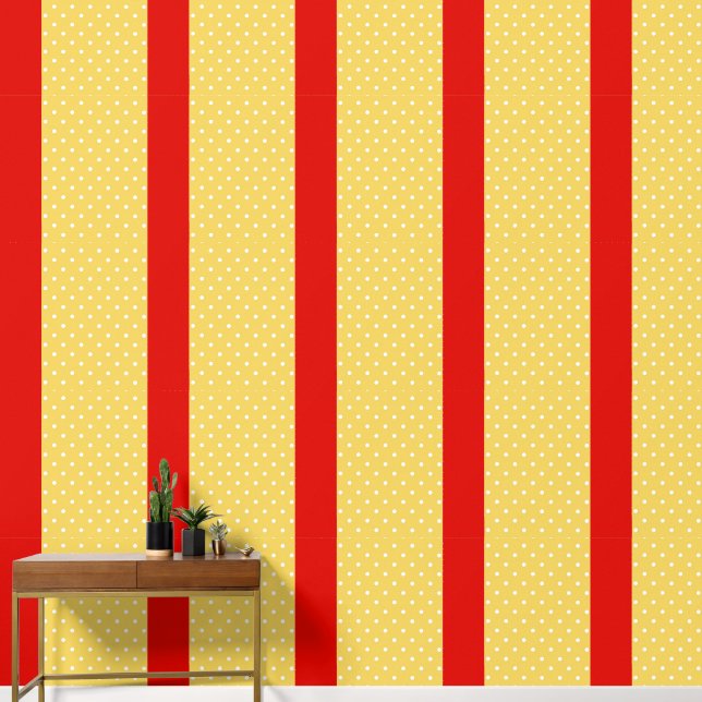 Polka Dot Scarlet Bell Peel and Stick Wallpaper Tapete (Korridor)