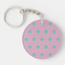 Polka Dot Schlüsselanhänger (Pink & Aqua)