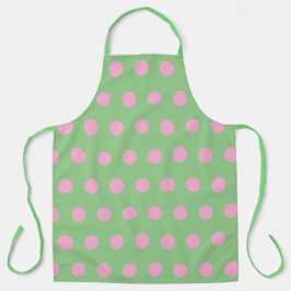 Polka Dot Schürze (Sage Green & Pastel Pink)