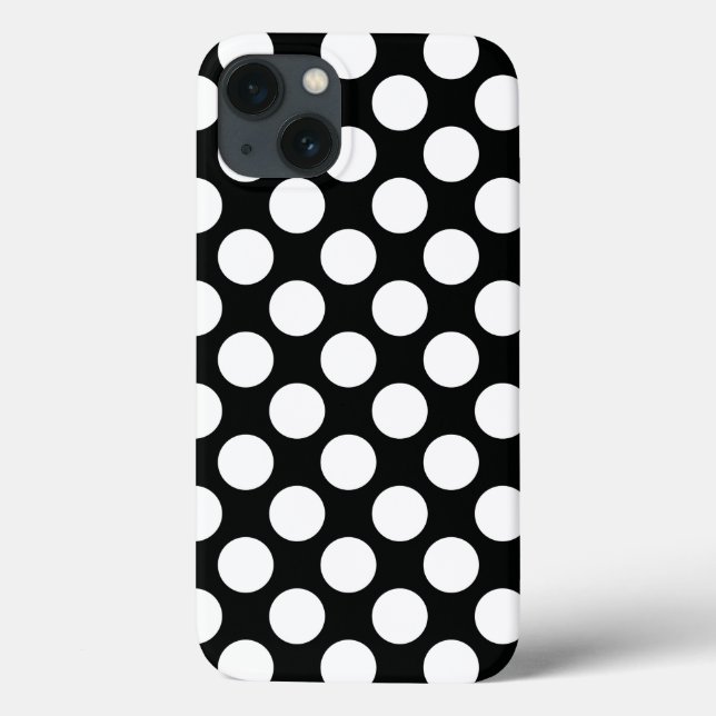 Polka Dot (Schwarz & Weiß) in beliebiger Größe anp Case-Mate iPhone Hülle (Rückseite)