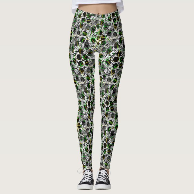 Polka Dot Scribbles Print Leggings (Vorderseite)