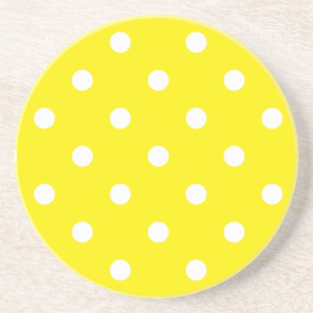 Polka Dot Series - Gelb & Weiß Untersetzer (Vorne)