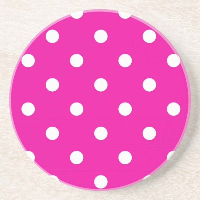 Polka Dot Series - Rosa und Weiß Untersetzer (Vorne)