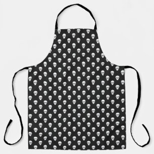 Polka Dot Skulls auf Black All-over Print Schürze