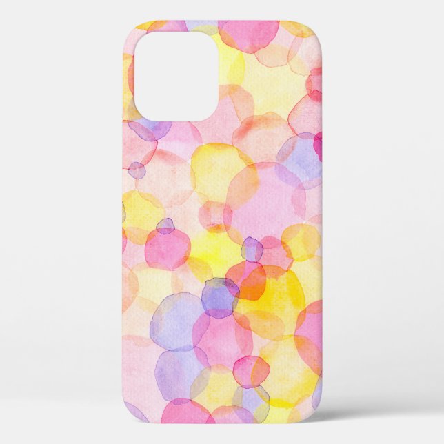 Polka Dot Splash: Farbenfrohe Wasserfarbe Case-Mate iPhone Hülle (Rückseite)