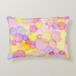 Polka Dot Splash: Farbenfrohe Wasserfarbe Dekokissen