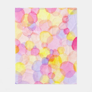 Polka Dot Splash: Farbenfrohe Wasserfarbe Fleecedecke