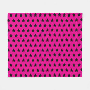 Polka dot stars - schwarz & rosa fleecedecke
