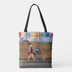 Polka-dot Street Art Scene Tasche