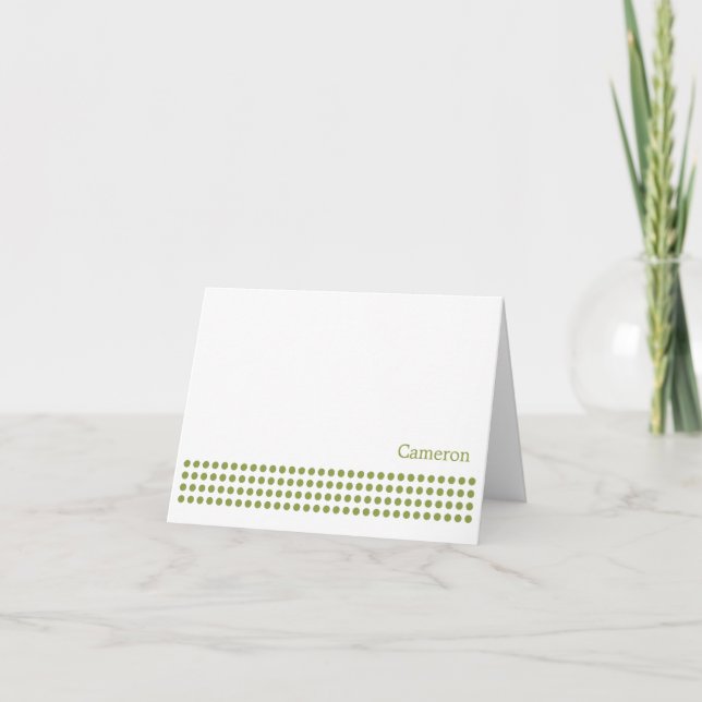 Polka Dot Stripe Blank Note Card Birne grün Dankeskarte (Vorderseite)