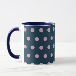 Polka Dot Tasse (Mitternachtsblau und Soft Pink)