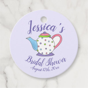 Polka Dot Teapot Nachmittag Tea Bridal Babydusche Geschenkanhänger