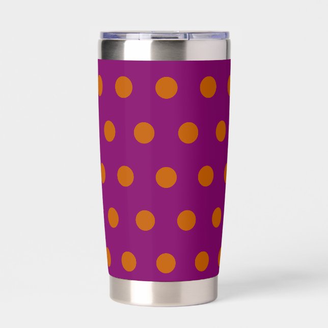 Polka Dot Thermal Tumbler (Deep Magenta & Orange) Thermobecher (Vorderseite)