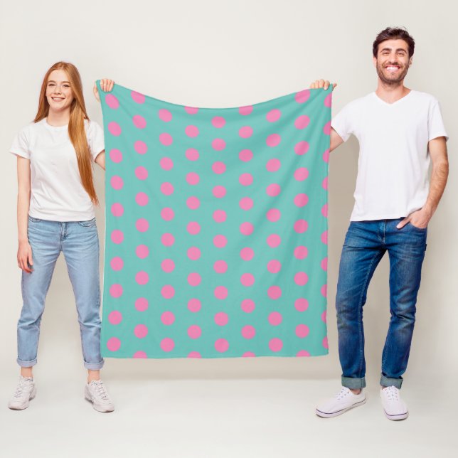 Polka Dot Throw Blanket (Aqua & Pink) Fleecedecke (Beispiel)