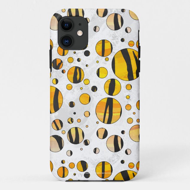 Polka Dot Tiger Black and Orange Print Case-Mate iPhone Hülle (Rückseite)