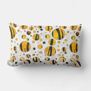 Polka Dot Tiger Black and Orange Print Lendenkissen