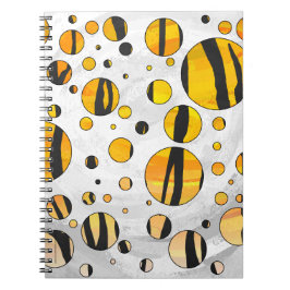 Polka Dot Tiger Black and Orange Print Notizblock