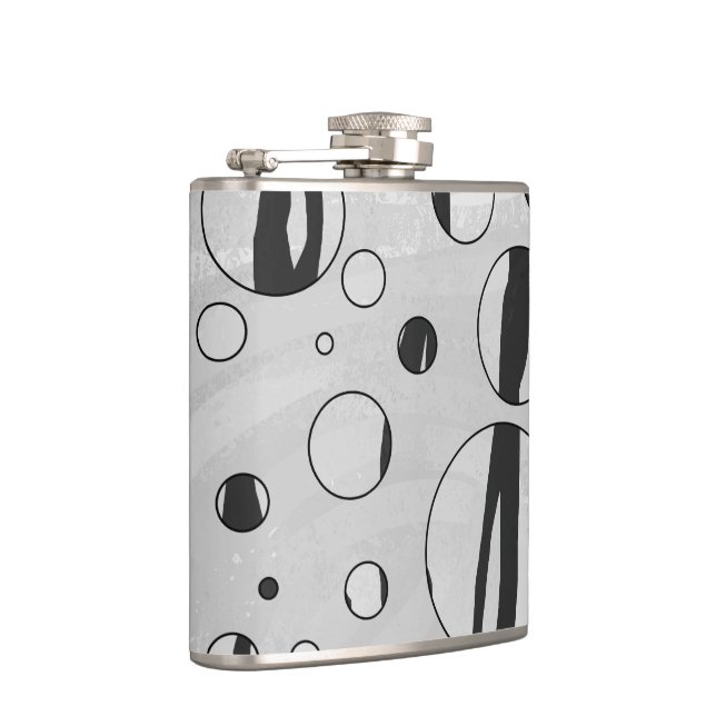 Polka Dot Tiger Black and White Print Flachmann (Rechts)