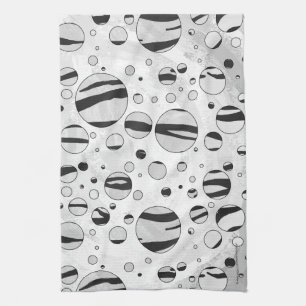 Polka Dot Tiger Black and White Print Handtuch