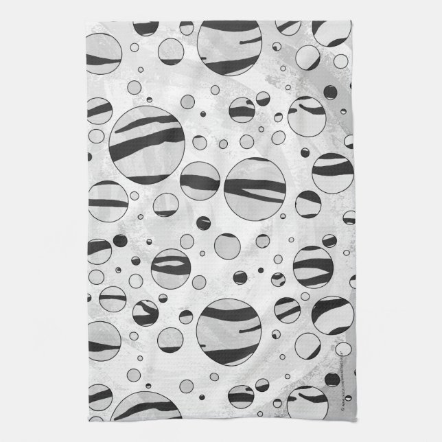 Polka Dot Tiger Black and White Print Handtuch (Vertikal)