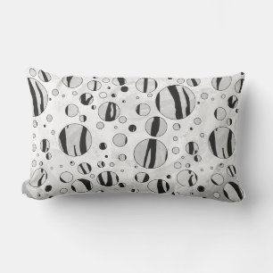 Polka Dot Tiger Black and White Print Lendenkissen