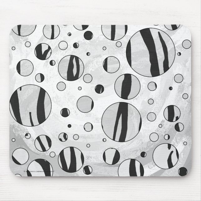 Polka Dot Tiger Black and White Print Mousepad (Vorne)