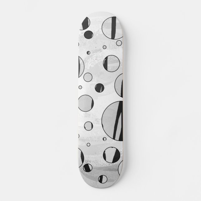 Polka Dot Tiger Black and White Print Skateboard (Vorderseite)