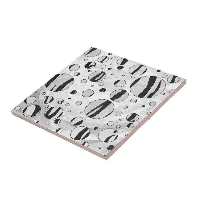 Polka Dot Tiger Schwarz-Weiß-Print Fliese (Seite)