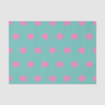 Polka Dot Tissue (Aqua & Pink)