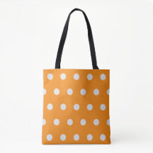 Polka Dot Tote Bag (Orange & Silver)