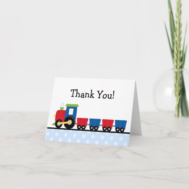 Polka Dot Train Vielen Dank Dankeskarte (Vorderseite)