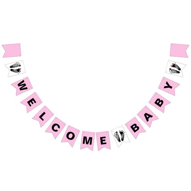 Polka Dot und Baby Footprints Wimpelkette (Alle)