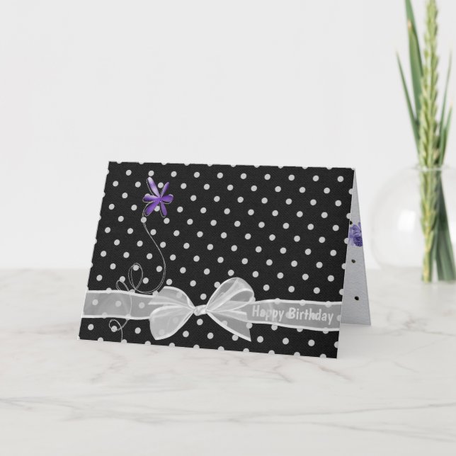 Polka Dot und Bänder Karte (Vorderseite)