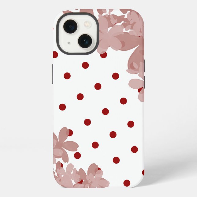 Polka Dot und Blumenmuster iPhone Hülle (Rückseite)