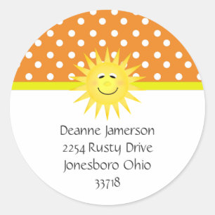 Polka Dot und Sunshine Address Stickers