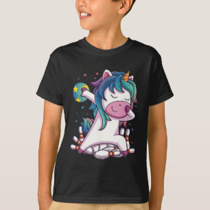 Polka Dot Unicorn Bowling Birthday Party Geschenk T-Shirt